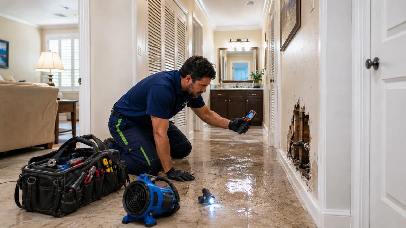 Burst Pipe & Appliance Leak Cleanup on the Treasure Coast